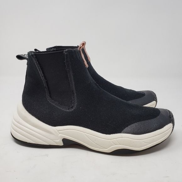 Zara Slip On Sock Style High Tops Sneakers Black Size 35 - Picture 4 of 8